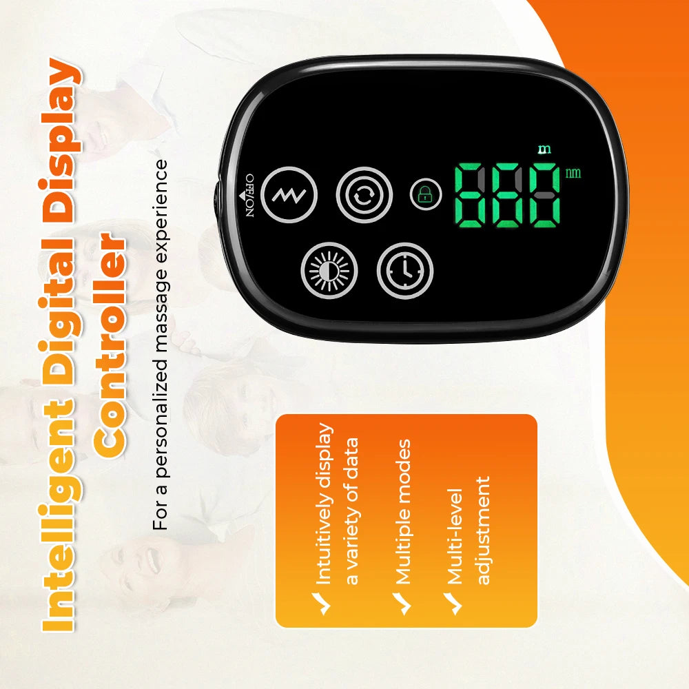 Elektrisk infraröd knäskydd, återuppvärmningsvibrationsmassager för rygg och midja, termiskt benknäledsstöd, trådlös