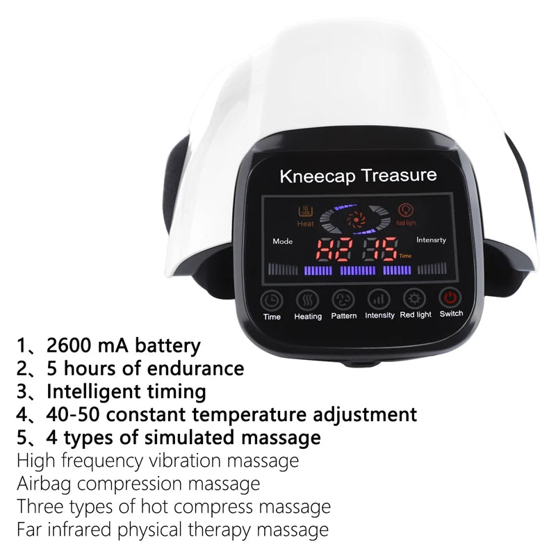 Elektrisk värmeknäskydd Luftpressoterapimassage Benled Infraröd terapi Artrit Smärtlindring Knätemperaturmassage